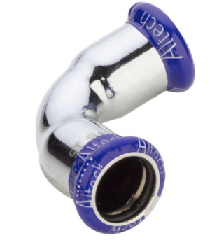 Puristuskäyrä 90° Cu Altech M-Press 12 mm S/S kromi